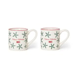 Happy Holidays Stoneware Espresso Mug (Set of 2) White/Green/Red, One Size, Lexington
