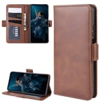 FOR TENG LIN TL For Huawei Honor 20/Nova 5T Double Buckle Crazy Horse Business Mobile Phone Holster with Card Wallet Bracket Function(Black) phone case (Color : Brown)