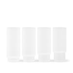 Ripple Long Drink Glasses - Set of 4 - Frosted