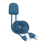 Xoopar Ice-C Câble de Charge Multi-connecteurs USB-C, USB, Lightning d'1 mètre avec Transfert de données pour Smartphone Universelle Iphone, Samsung,Huawei,Wiko,Xiaomi - Bleu
