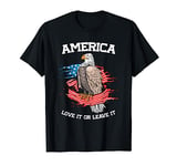 America Love It or Leave It Patriotic Eagle American Flag T-Shirt