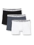 Calvin Klein Men’s 3-Pack of Boxer Shorts Boxer Briefs 3 PK with Stretch, Black/White/Turbulence, M [Amazon Exclusive]
