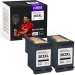 LEMEROUtrust 303XL(2xBlack)Remanufactured Ink Cartridges Compatible for HP 303 XL for HP ENVY Photo 6220 6230 6232 7120 7130 7132 7820 7830 7832 AIO Printer