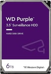 WD Purple 6TB Surveillance 3.5" Internal Hard Drive, AllFrame Technology, 180BT/yr, 256MB Cache, 3 Year Warranty