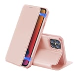 Dux Ducis Auto-absorbed Läder Plånboksfodral iPhone 12 Pro Max - Rose Gold