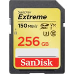Carte mémoire SDXC SanDisk Extreme 256 Go jusqu'à 150 Mo/s, Classe 10, U3, V30