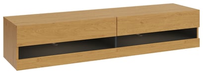 GFW Leon 150cm LED Wall TV Unit - Oak Effect