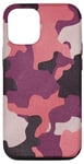 iPhone 15 Pink Vintage Camo Realistic Worn Out Effect Case