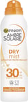 Garnier Ambre Solaire SPF 30 Dry Mist Sun Protection Spray, Water Resistant, and