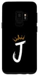 Coque pour Galaxy S9 Queen King Lettre J – Lettre préférée avec alphabet couronne