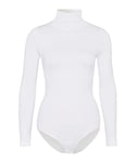 FALKE Women's Rich Cotton W BO Soft Fabric Longsleeved 1 Piece Shapewear Bodysuit, White (White 2209), S 36-38
