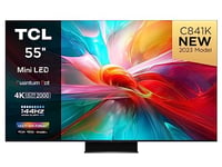 TCL C841K 55-inch Television, Mini LED, HDR 2000 nits, Quantum Dot, Full Array Local Dimming, IMAX Enhanced, 144Hz VRR, Dolby Vision & Atoms TV Powered by Google