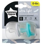 Tommee Tippee Ultra-Light Silicone Soother, Symmetrical Orthodontic Design, Inc Steriliser Box, 0-6m, 2 Dummies