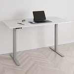 Höj och sänkbart skrivbord, 2 motorer, digital, grått stativ, vit bordsskiva 160x80 cm
