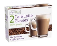 Set Of 2 240ml Coffee Cappuccino Tassimo Costa Tea Cafe Latte Mugs Glasses Cups