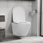 WC suspendu sans rebord en céramique blanc - VIDAXL - Dimensions 36x48x41,5cm