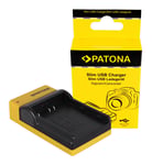 Patona Slim micro-USB Lader for Konica Minolta Nikon EN-EL3 Dynax 5D 7D Nikon EN-EL3 Minol 15060151533 (Kan sendes i brev)