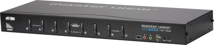 ATEN KVM-switch, 1 konsol styr 8 datorer, DVI/USB, 2 extra USB-portar