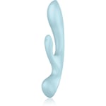 Satisfyer TRIPLE OH vibrator med klitorisstimulator Blue 23,5 cm