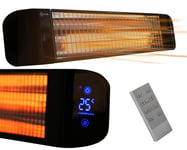 KIASA - 2000W Electric Infrared Patio Heater - Remote control - 4 Power Settings - 24 hours Timer - IP65 Outdoor or Indoor - Wall or Ceiling Mounted - LED Display
