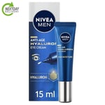 NIVEA MEN Anti-Age Hyaluron Eye Cream 15ml Men's Eye Cream with Hyaluronic Ac...