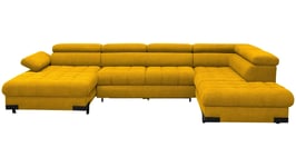 Canapé d'angle convertible 5 places SELVA coloris jaune