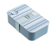 Q.b. #Sartorialist de par MOPITA, Lunch Box, Porte Pranzo avec division interne amovible en micro-onde, 6,4 x 19 x 11,5 cm, rayures blanches et bleu