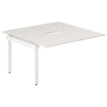 Skrivbord O-stativ påbyggn.modul 1400x700mm vit med vitt underrede
