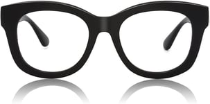 JiSoo Reading Glasses Women/Men Designer Oversized Readers, Thick E-black 