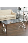Modern Tempered Glass End Table with Chrome Base Rectangle Sofa Dining Table