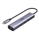 Ugreen Hub USB-C till 3x USB-A / Ethernet RJ-45 / USB-C PD - Grå