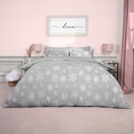 Snowflake Teddy Fleece Duvet Cover Bedding Winter Christmas