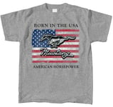 Ford Mustang American Flag Born in the USA Pony Horsepower Cars T Shirt FMMBU-O