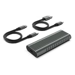 Ewent SSD M.2 Case NVMe/PCIe USB C et A 3.2 Gen2 jusqu'à 10Gbps, Boîtier Externe pour Disque Dur 80mm 2TB M/MB-Key, SSD 2230/2242/2260/2280, SATA M.2 avec UASP, Aluminium, Noir