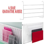 4 Pack 4 Bar Radiator Airer Dryer Clothes Drying Rack Rail Towel Holder Hang 6m