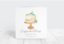 Congratulations On Your Wedding Card Personalised Bride Groom Rustic Mr and Mrs 