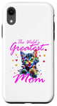 Coque pour iPhone XR Chat arc-en-ciel avec inscription « This is what the greatest mom looks »