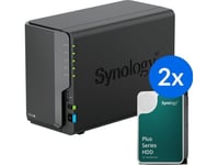 Synology Ds224+ /16T | 2-Bay Nas-Server I Ie Med 16Tb Total Lagring, Tower