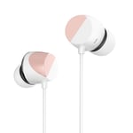 TUNAI Piano Audiophile Earphones - Hi-Res Earbuds with Dual Drivers for Incredible Balanced Sound and Clear Treble - Great for Workouts at The Gym, Sports, Listening at Home (Rose Gold)