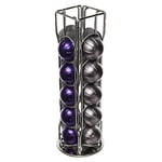 20 Piece 4 Row NESPRESSO VERTUO ESPRESSO ALTISSIO Coffee Pod Capsule Holder Stand with 360° Rotatable Base, Silver