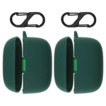2pk Earbuds Case Silicone Protective Cover Shockproof Dark Green for JBL T230NC