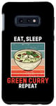Coque pour Galaxy S10e Curry vert Retro Eat, Sleep Green Curry Répéter le curry vert vintage