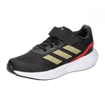 adidas RunFalcon 3.0 Elastic Lace Top Strap Shoes Sneakers, core Black/Gold met/Better Scarlet, 5.5 UK