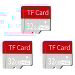 3x Tf-kort 32gb 12m-80m Tf-minneskort för kamera Sport Dv-körning Inspelare Högtalare Tf-minneskort
