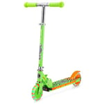 Xootz Wild Rider LED Scooter | Green Tiger Folding Light Up Scooter with LED Deck, Green and Orange, for Kids Ages 5+