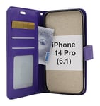 Crazy Horse Wallet iPhone 14 Pro (6.1) (Lila)