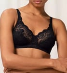 Triumph Amourette 300 Non Wired Bra Lace Soft Cup Bra Without Padding Black 40DD