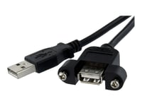 StarTech.com Câble USB Montage sur Panneau A Femelle vers A Mâle - Extension Panneau Montage USB F/M - Port USB A Femelle - 91 cm - Rallonge de câble USB - USB (F) pour USB (M) - USB 2.0 - 91.4...