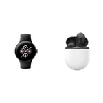Google Pixel Watch 2 – Boîtier en Aluminium Noir Mat – Bracelet Sport Noir Volcanique – LTE & Pixel Buds Pro – Écouteurs sans Fil – Casque Bluetooth – Charbon