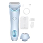 2-i-1 Bikini Trimmer Elektrisk Rakapparat för Kvinnor, Silky Glide Pro Håravlägsning för Rakning av Ben, Armar, Armhålor och Ansikte Blue